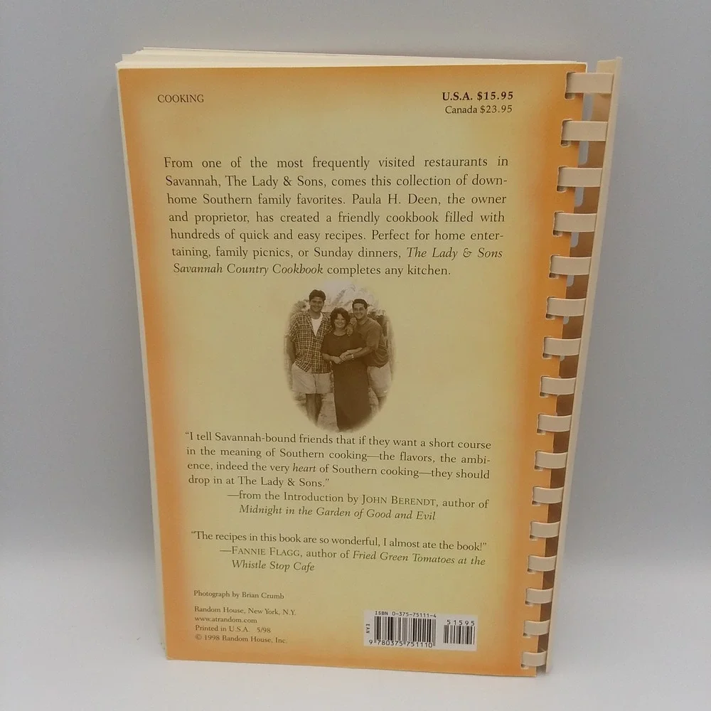 The Lady & Sons Savannah Country Cookbook Southern 1997 Paula‎ Deen